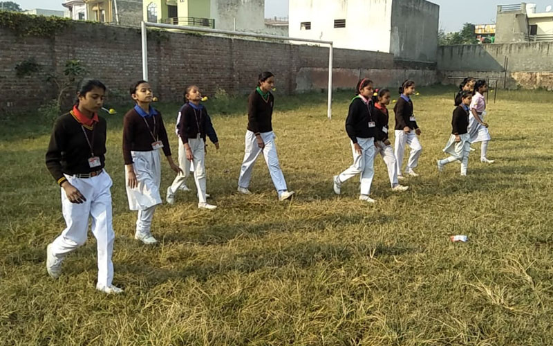Students taking part in outdoor physical activities